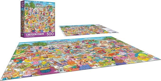 RoseArt - Cartoon Chaos - Yoga Madness - 500 Piece Jigsaw Puzzle for Adults