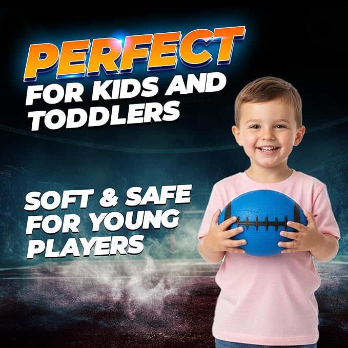 6-Inch Mini Footballs for Kids (Pack of 5) - Inflatable PVC Football Toys for Boys & Girls w/Hand Pump, Easy to Grip Small Sports Balls for Backyard, Recess, Party Favor, Indoor/Outdoor