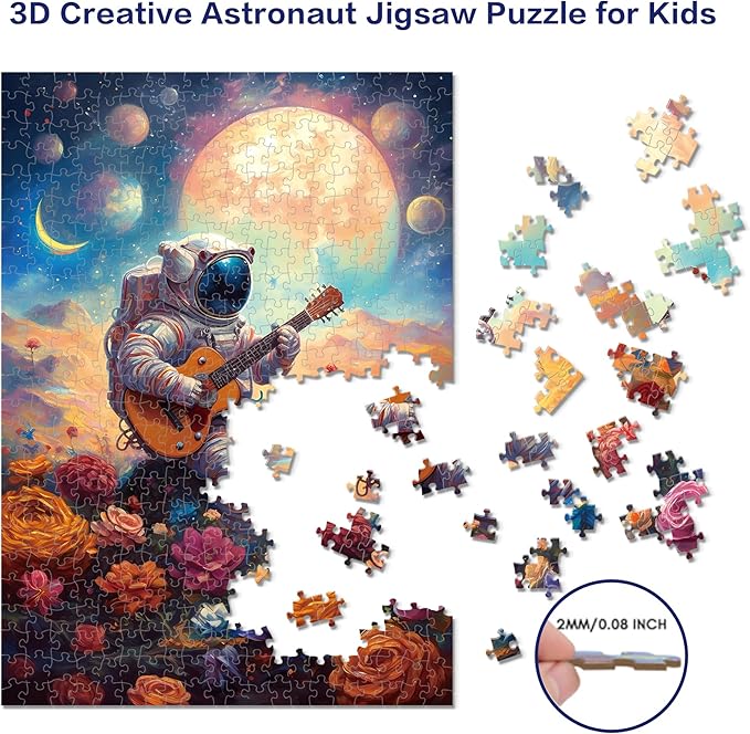 Space Graffiti Puzzle - 500 Pieces Astronaut Jigsaw Puzzle for Adults, Eco-Friendly, Thick Precision-Cut Pieces, Challenging Fun for Family & Teens!