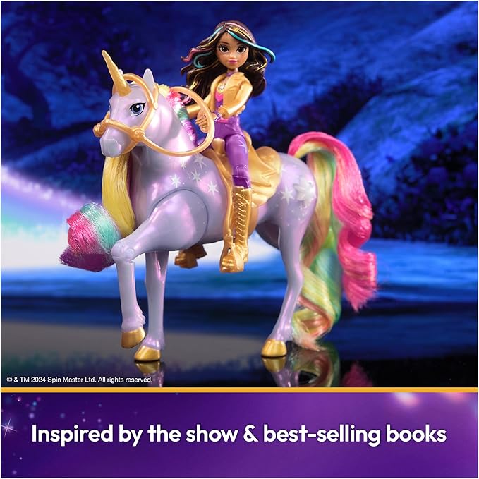 Unicorn Academy, Sophia & Light Magic Wildstar with Rainbow Light-up Effects, 2 Riding Accessories, Dolls & Unicorn Toys for Girls Ages 4 and up