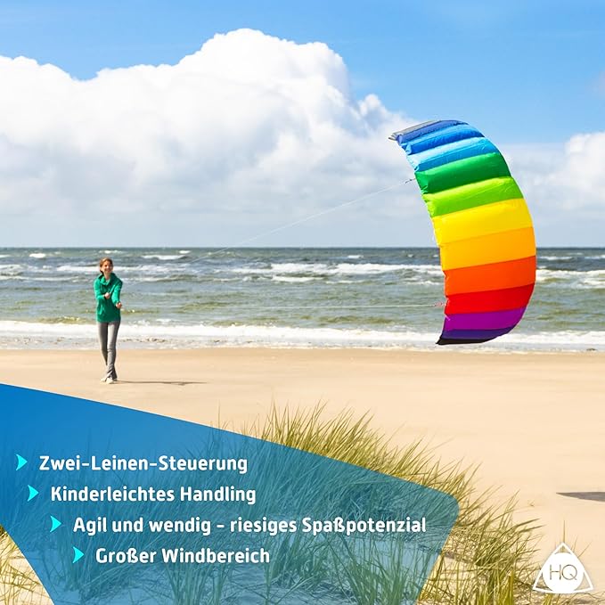 HQ Kites Symphony Beach III 1.3 Stunt Kite 51 Inch Dual - Line Sport Kite, Color: Flame - Active Outdoor Fun for Ages 8 and Up