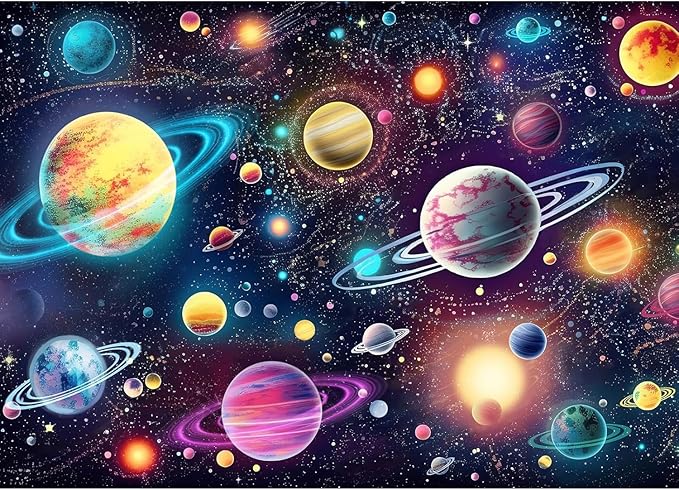 HUADADA Jigsaw Puzzles for Adults 1000 Piece Jigsaw Puzzles for Adults Challenging Game with Letters on Back （Mysterious Universe