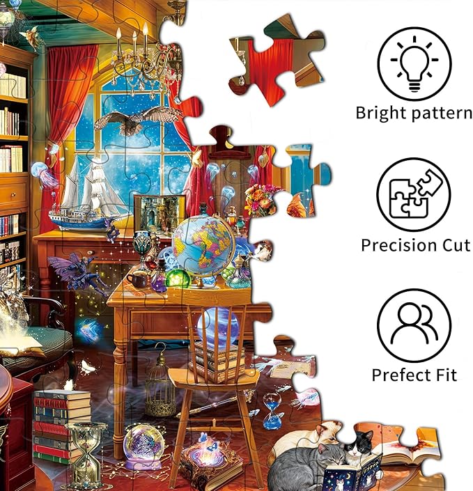 1000 Piece Puzzles for Adults,Magic Laboratory Jigsaw Puzzle 1000 Pieces for Adults Seniors,Challenging Family Games Holiday Party Gifts -1:1 Poster Interlock Perfectly Letter on Back