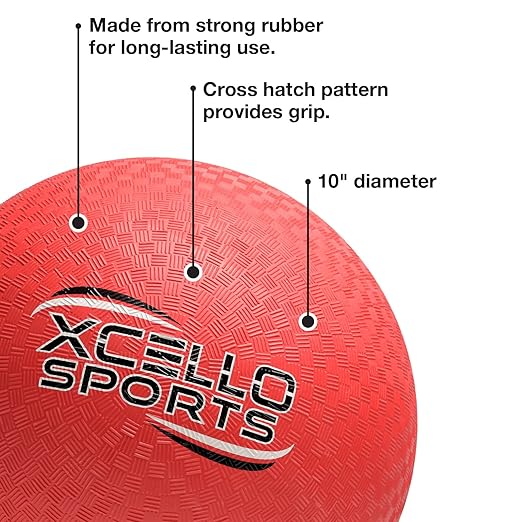 Kickball Set - 10" Playground Ball, Throw Down Bases, Foul Marker Discs, 12" Pump and Scoreboard