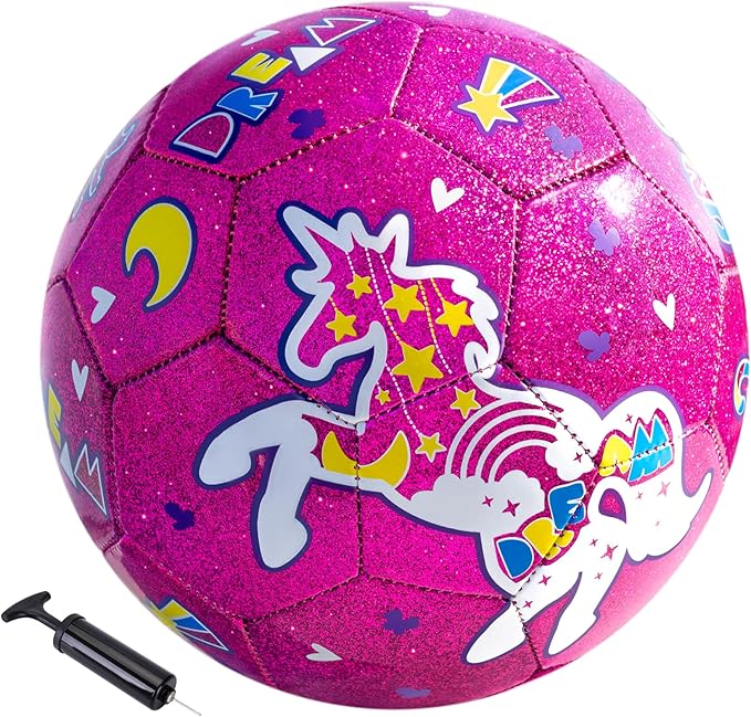 Richball Unicorn Soccer Ball, Toddler Soccer Ball Size 2/3, Outdoor Activity Toy for Kids Age 1-3 3-6, Christmas Birthday Gifts for Boys Girls Purple