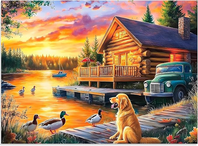 500 Piece Puzzle for Adults Puzzle Dog Duck Car Jigsaw Puzzle, Recycled Cardboar Jigsaw Puzzles 500 Pieces for Senior, Challenging Puzzles Family Birthday Party Toy Gift for Friends 20.5"x15"