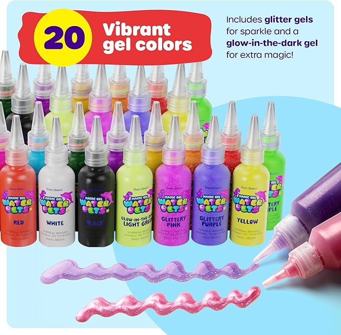 Dan&Darci Jumbo Aqua Fairy Water Gel Kit for Kids - Craft for Kids - Magic Elf Toy Kits - Water Pets - DIY Squishy Maker - Make Your Own Squishies Crafts - Gifts for Boys & Girls Ages 6-12