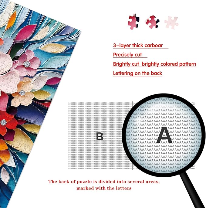 Puzzle for Adults 1024 Pieces, 3D Paper-Fold Crystal Flower Bouquet Jigsaw Puzzle, Challening Impossible Difficult Hard Fun 1024 Pieces Jigsaw Puzzles for Adults