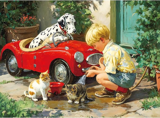 300 Piece Puzzle for Adults, Cute Dogs Jigsaw Puzzle 300 Pieces, Funny Cat Jigsaw Puzzles for Adults Seniors, with Letters on Back, Fun Challenging Family Games Holiday Party Gifts, 20.5×15 in
