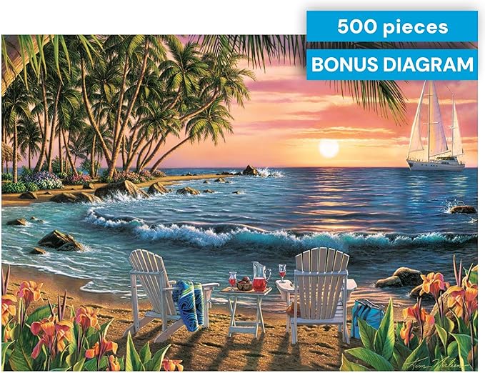Buffalo Games - Summertime - Kim Norlien - 500 Piece Jigsaw Puzzle for Adults, Challenging Puzzle Perfect for Game Nights, Bonus Diagram Included, Finished Size 21.25 x 15.00, Made in the USA