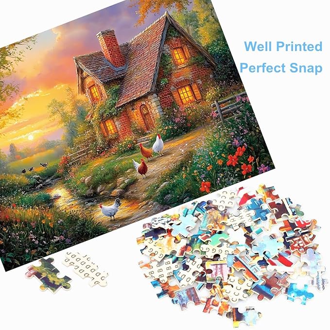 500 Piece Puzzles for Adults Happy Farmhouse 20.5 x 15 Inch 500 Piece Jigsaw Puzzles for Adults Puzzles 500 Pieces for Adults Educational Challenge