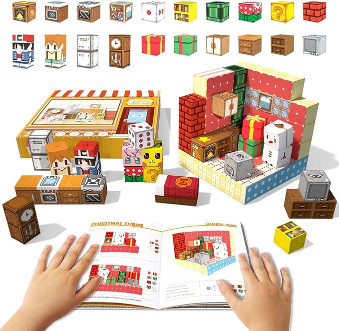 Multiple Styles Magnetic Blocks, Magnetic Cubes Travel Set Kids Ages 4-8 8-12, Magnet Building Blocks Sensory Montessori STEM Kids Toys for 3 4 5 6 7 8 Year Old Girls Birthday Gifts