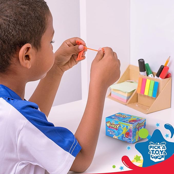 Pick A Toy Stretchy Happy Man Sticky Toy for Kids Party Favors: Bendy Toys Set of 24 - Perfect Stretchy Toys and Small Prizes for Goody Bag Stuffers, Easter Egg Fillers
