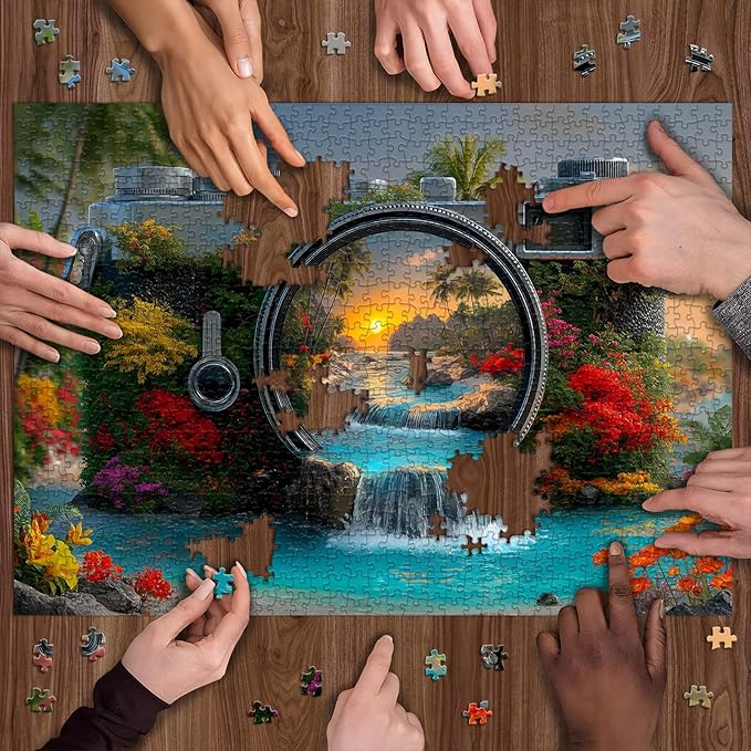 1000 Piece Landscape Puzzles for Adults, Nature’s Lens Sunset Scenery Puzzles, Unique Camera Scenic Jigsaw Puzzles for Adults