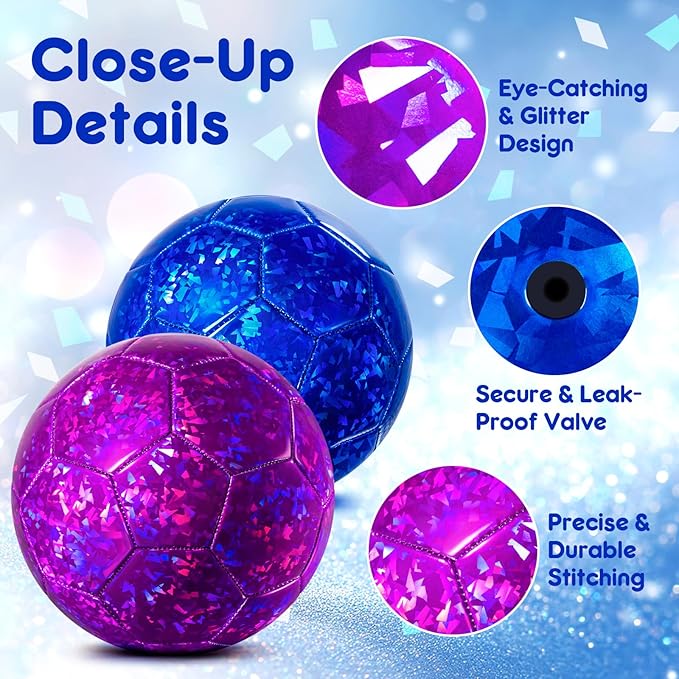 Toddler Soccer Ball Size 2 Size 3 - Small Soft Kids Ball 2 Pack for Ages 1-5 3-8 - Cartoon Sports Toy Boys Girls - Easter Basket Stuffers for Toddlers Kids - Soccer Gift for Indoor Outdoor Games