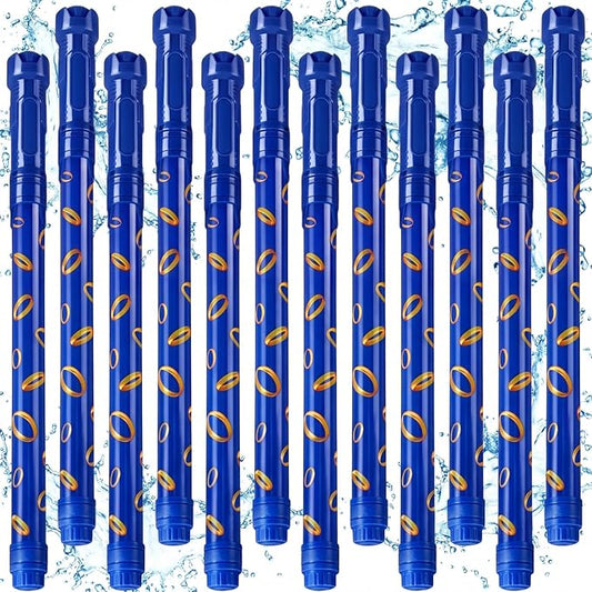 12 Pack Blue and Golden Rings Water Blaster 15.75 in Water Shooter Blasters Gun Party Favors for Kids Summer Outdoor Swimming Pool Backyard Beach Summer Games