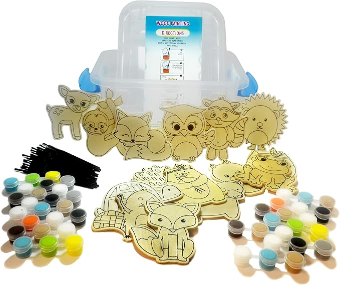 Kelly's Crafts Fun Tub - Wood Painting Shapes - Woodland Friends - Makes 15!!!