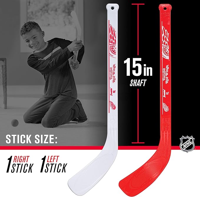 Franklin Sports NHL Mini Hockey Set - Kids Indoor Knee Hockey Goal, Ball, + 2 Stick Combo - Youth Team Indoor Toy Set - Official - Ages 3+