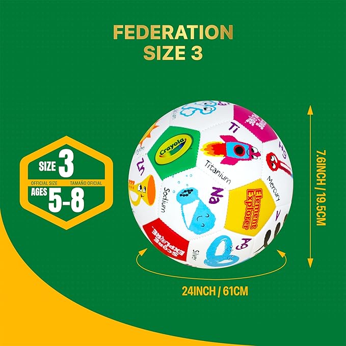 Crayola Official Soccer Ball - Unisex Kids - Element Size 3
