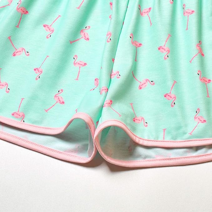 QPANCY Matching Girls & Dolls Pajamas Unicorn Pj Sets Summer Cotton Sleepwear
