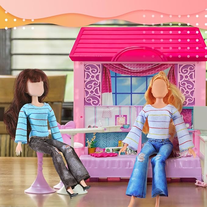 Bencailor 8 Pieces Summer Doll Clothes for 11.5 Inch Doll Accessories Sweaters Denim Pant Regular Outfit Clothing for Girls(Stripe)
