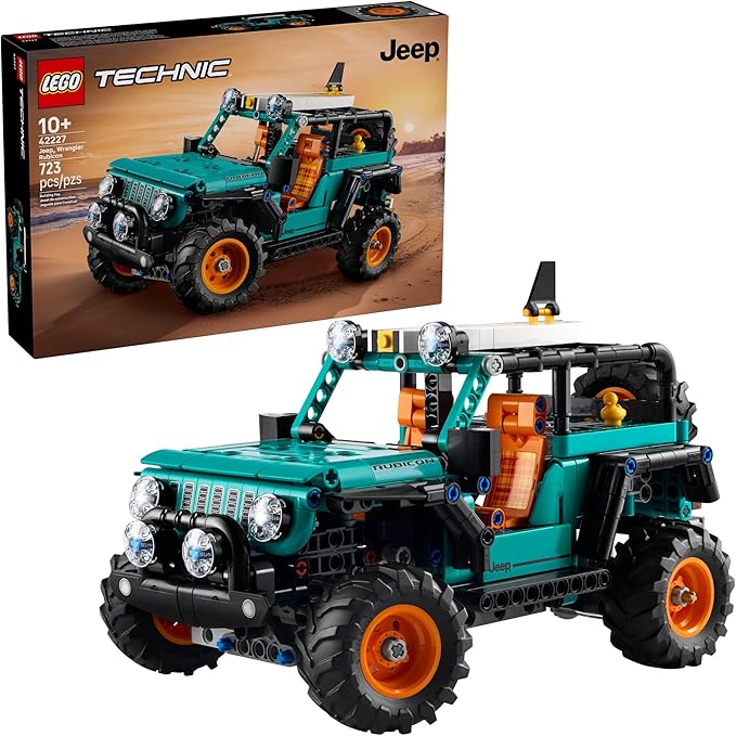 LEGO Technic Jeep Wrangler Rubicon SUV - Building Toy for Boys & Girls, Ages 10+ - Model Car Kit with Detailed Features - Display Set for Bedroom Decor - Gift for Birthdays - 42227