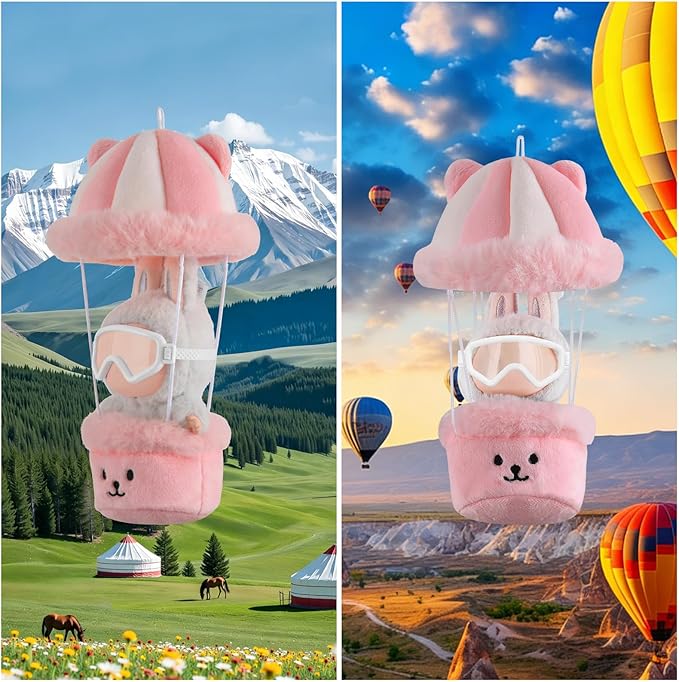 Doll Car Seat Compatible with Lububu, Small Seat for 4-7in Blind Box Dolls, Ideal Car Decor Gifts(Pink)