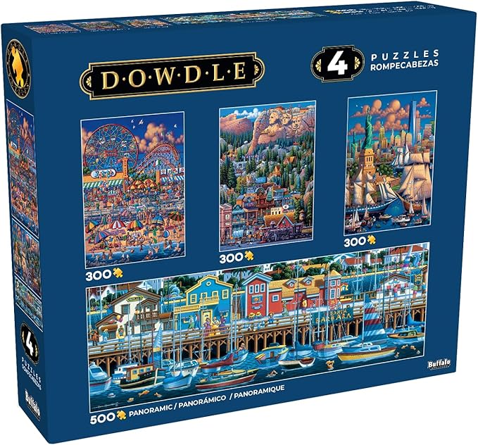 Buffalo Games - Eric Dowdle - 4 X 1 Multipack - Dowdle 4 in 1 Multipack - Multipack Jigsaw Puzzles for Adults - Challenging Puzzle Perfect for Game Nights - Finished Size Varies