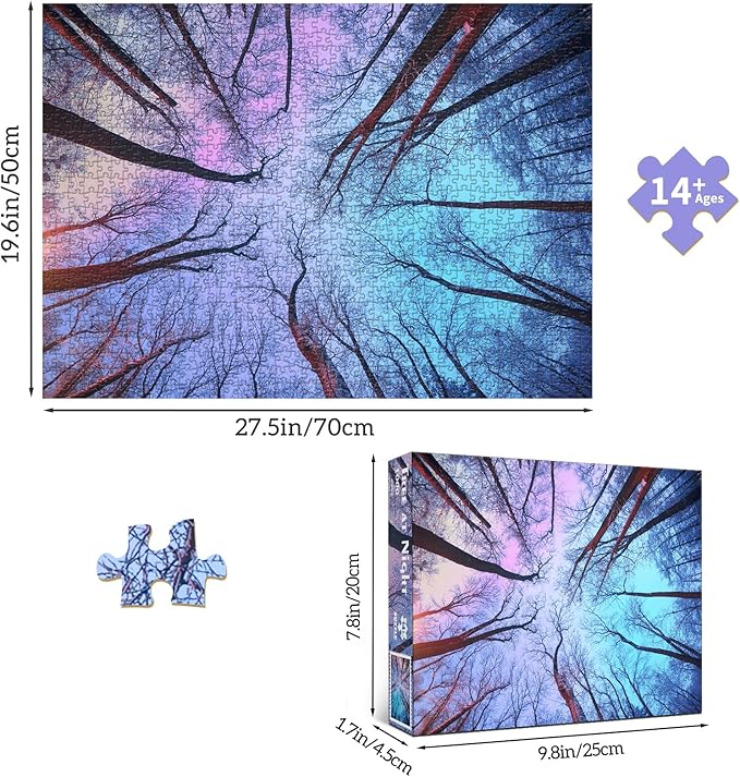 HUADADA Puzzles for Adults 1000 Pieces,Challenging Game Toys, Puzzles 1000 Pieces,Impossible Puzzle, Family Decoration Puzzle 1000-Winter Forest