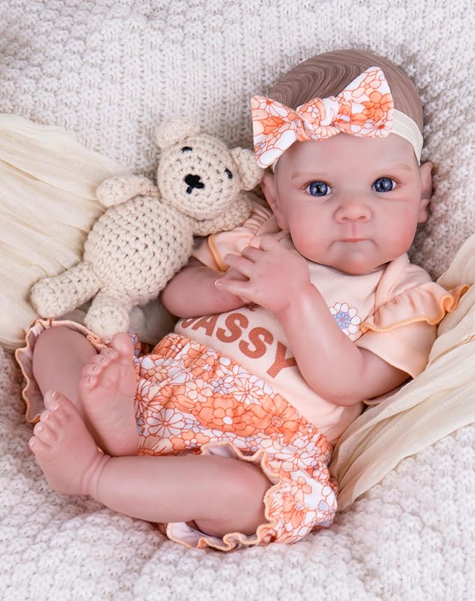 Aori Reborn Baby Dolls Girl Lifelike - Realistic 20-Inch Newborn Baby Girls with Poseable Limbs and Feeding Kit, Gift for Kids 3+, Pre-Parents, Grand-Parents, Collectors