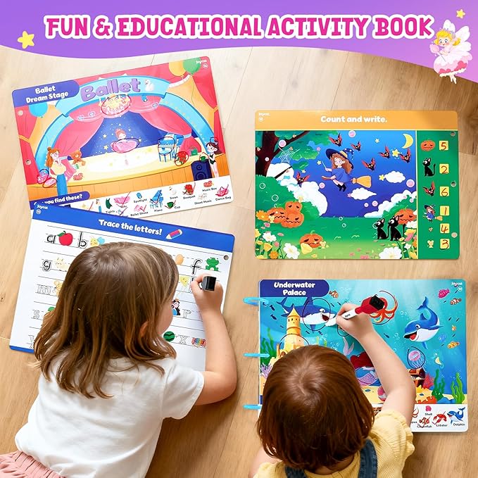 JoyCat Seek & Find Game Book, Educational Toys for Girls Ages 3-5, Preschool Learning Activities for Toddlers & Kids, Christmas Road Trip Travel Toys for Car & Airplane, Gifts for 3 4 5 6 Year Olds