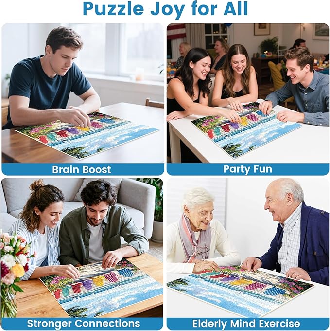500 Piece Puzzles for Adults,Hawaiian Beach Rainbow Chair Puzzle for Adults Seniors,Recycled Paper Colorful Summer Sailboat Scene Jigsaw Puzzle,Challenging for Friends Men Women,20.5 * 15In