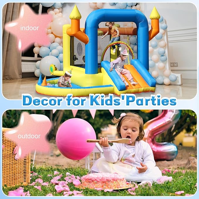 Inflatable Bounce House for Kids with UL Blower Portable, Large Ball Pool and Jump Space 3in1 Bouncy Castles Spacious Joy-Room Bounce House for Kids 3-12 (Oxford Material-9.3' L X 8.2' W X 6' H)