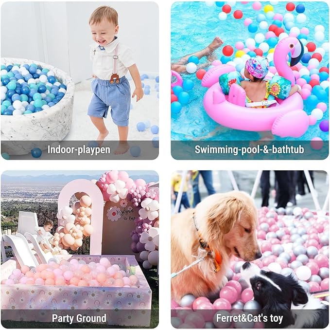 STARBOLO Ball Pit Balls for Toddlers Phthalate Free BPA Free Non-Toxic Crush Proof Play Balls for Toddlers Kids Pool Playhouse Pack of 100 200 500