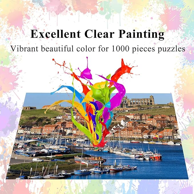HUADADA Jigsaw Puzzles for Adults 1000 Pieces, Whitby Interlock Perfectly Letter on Back No Dust, Home Decor Birthday Party Toy for Men Women Elders Seniors (27.5"x19.6"), 1:1 Poster