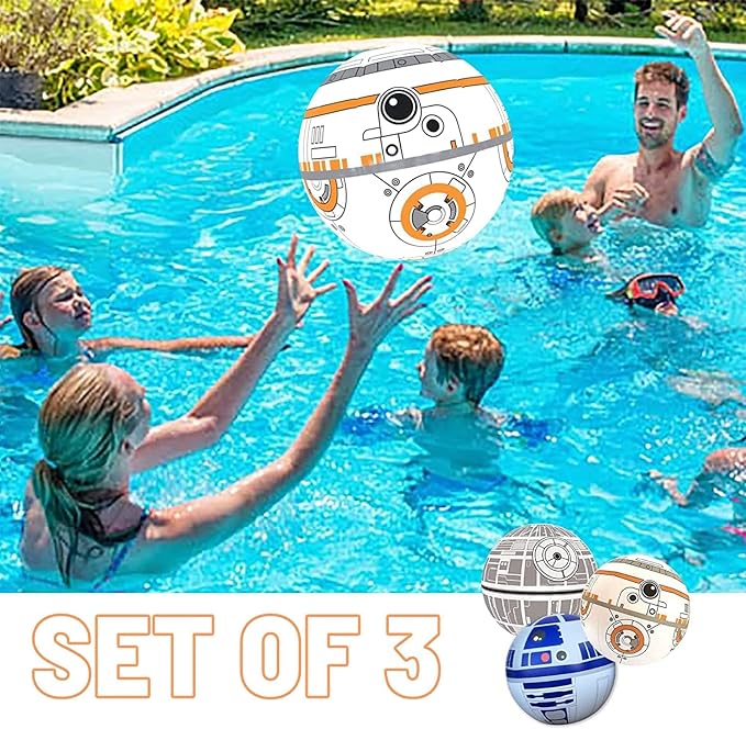 Large Play Balls Set of 3 - Fun Indoor and Outdoor Gift, Size 14 Inches - Can Use for Play/Room Decor/Party Decor/Pool Inflatable Water Toys - Size Large