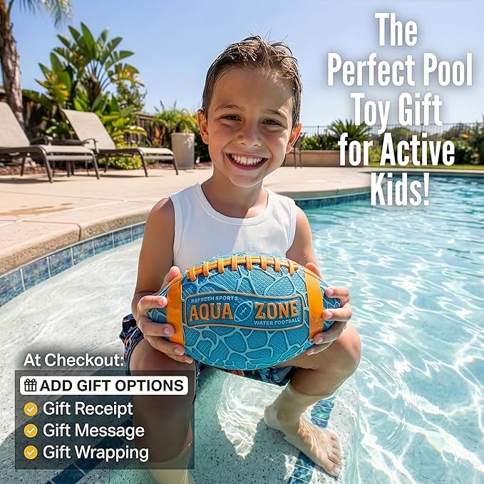 Water Football for Pool & Beach - Best Pool Toys for Kids All Ages - Easy Grip & Soft to Catch Footballs - Fun Outdoor Games Sports Toy - Easter Gifts for Boys 5 6 7 8 9 10 11 12 + Year Old Boy & Girl