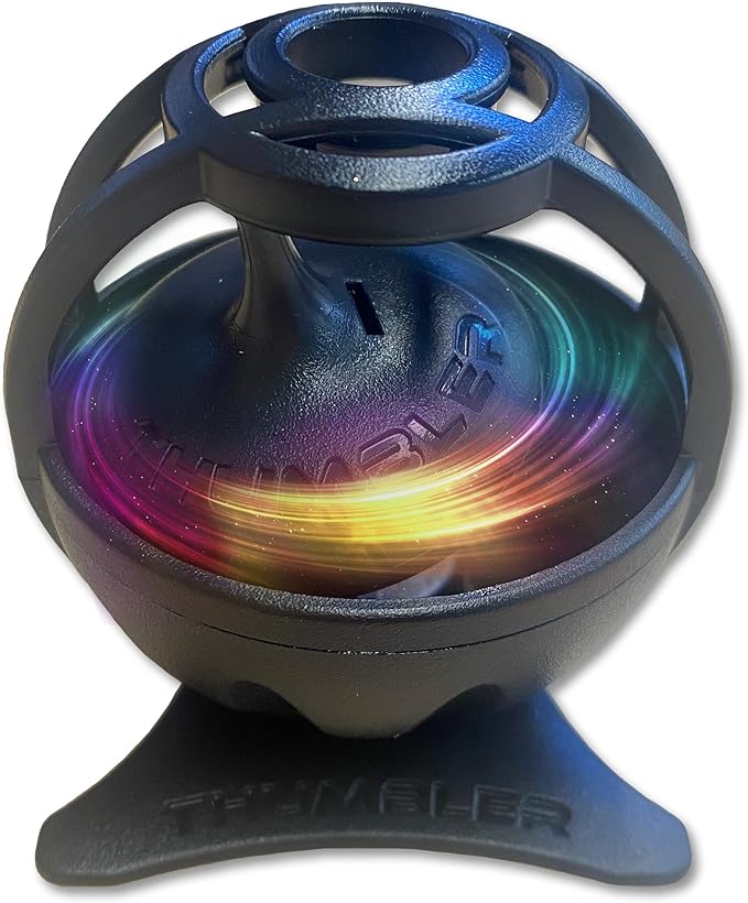 TOP SECRET TOYS Thumbler Gyroscopic Light-Up Fidget Toy, Colorful LED Display of Swirling Lights, Spinning Top, Speed & Resistance, Scientific, STEM