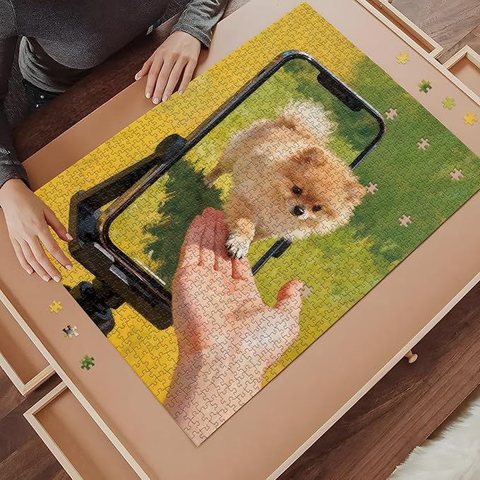 1000 piece Puzzle for Adults with Letters on Back Cute Puppy Jigsaw Puzzle Impossible Puzzles Family Decoration Puzzle Challenging Puzzles (27.56x19.7 Inch)