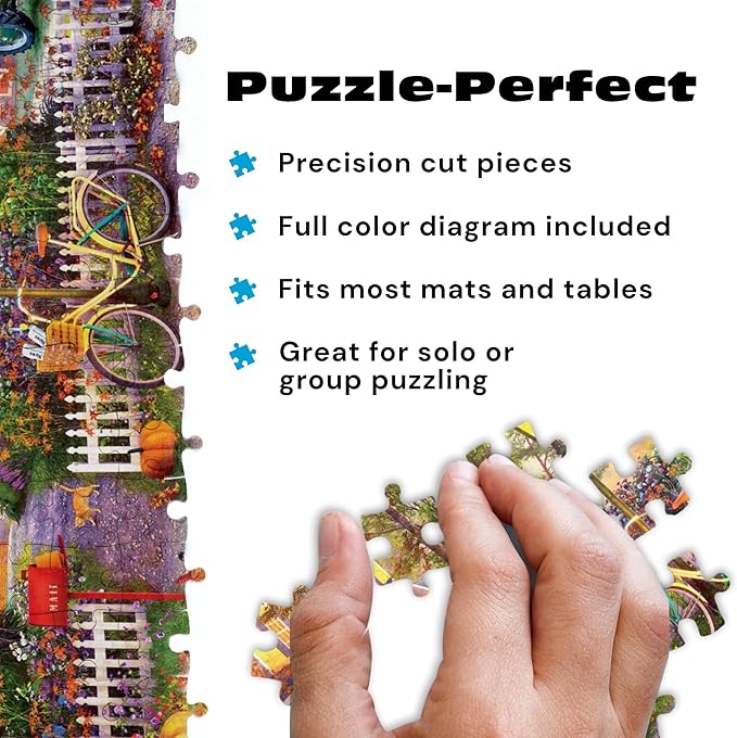Buffalo Games - Autumn Farmhouse - 500 Piece Fall Jigsaw Puzzle for Adults - Cozy Seasonal Nature Artwork - Challenging Puzzle Perfect for Game Nights - Finished Size 21.25 x 15 - Made in the USA