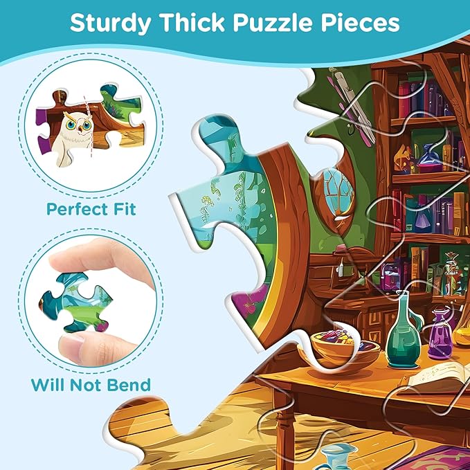 500 Piece Puzzles for Adults,Owl Forest Jigsaw Puzzles 500 Pieces,Magic House Puzzle 500 Pieces Adult Funny Jigsaw Puzzle Premium Cardboard Puzzles Home Decor Birthday Party Gift
