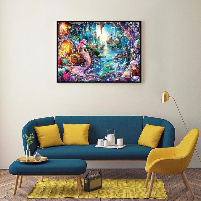 1000 Piece Puzzle for Adults, Sea Siren Mermaid Jigsaw Puzzle, Impossible Hard Difficult Challenging Puzzles for Adults, Home Decoration Puzzle, Interlock Perfectly No Dust