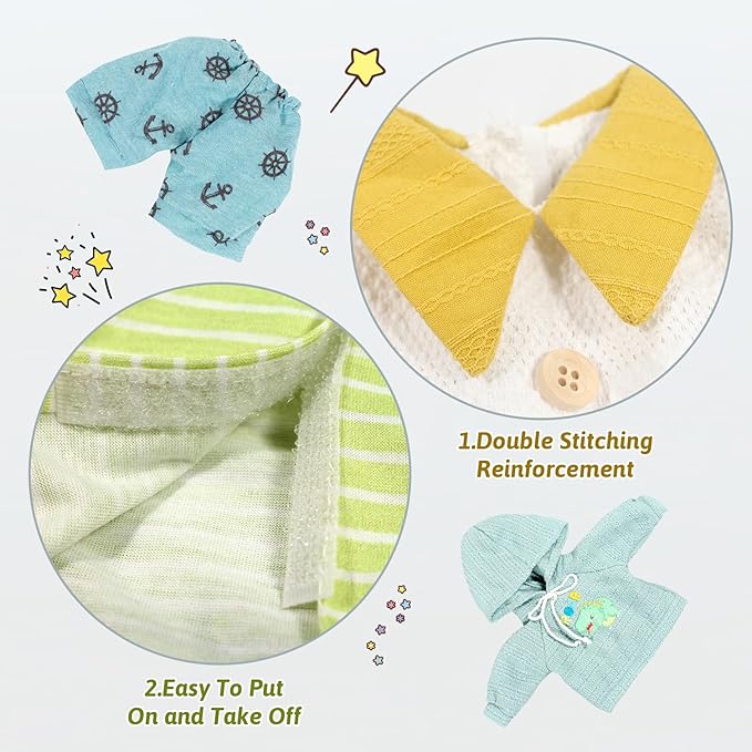 fromeasy Baby Dolls Clothes Boy for 12-16 Inch Dolls, 4 Sets 15 Inch Doll Outfit Accessories