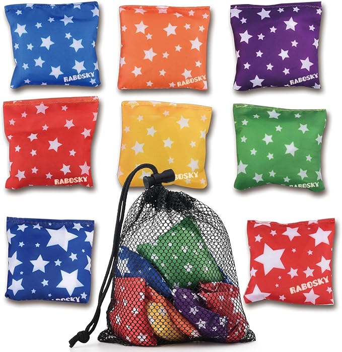 RaboSky Small Bean Bags for Kids Tossing, Mini Beanbags Toss Toy for Toddler Preschool Prek Daycare Supplies Classroom Circle Time Home Schooling Indoor Outdoor Backyard Activities Cornhole Game