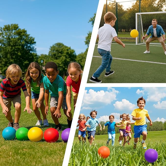 Shindel 6PCS Playground Ball with Air Pump, 5inch Inflatable Dodge Ball for Kids Indoor Outdoor