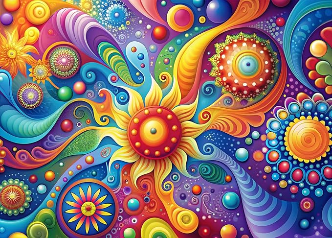 Puzzles for Adults Large 777 Pieces, Abstract Flower Jigsaw with Poster Letter on Back, Unique Pieces Fit Well No Dust (27.5"x19.6")