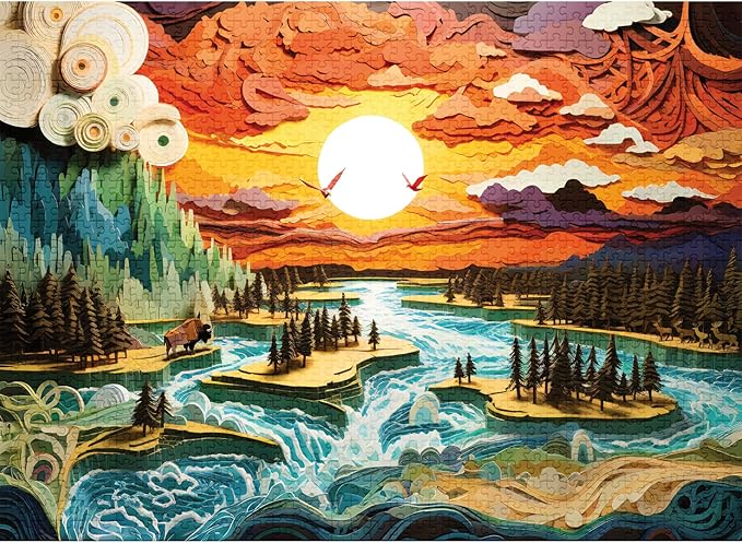 Big Sky Country (No. 18) – 1000 Piece Nature Jigsaw Puzzle for Adults | Printed in USA | Satin Low-Glare Finish | Random Ribbon Cut | Bonus Poster | Premium Display-Worthy Box | Final Piece Puzzles