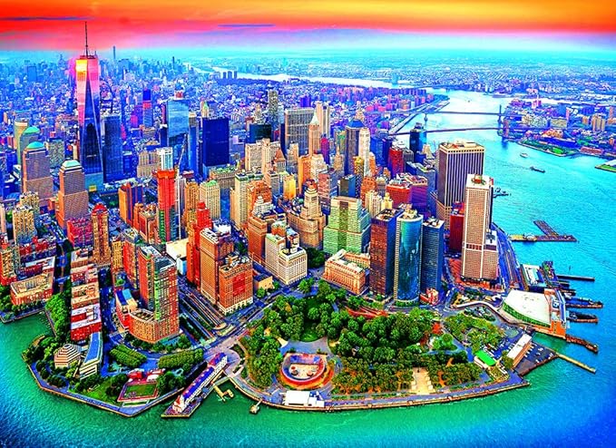 RoseArt - Kodak Premium - Ariel View of Manhattan New York City - 1500 Piece Jigsaw Puzzle for Adults