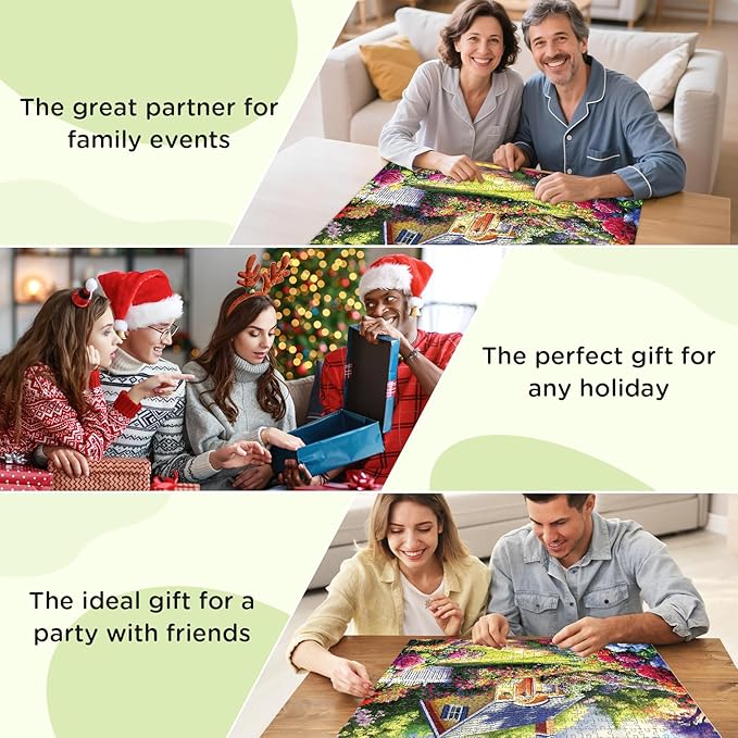 500 Pieces Puzzle for Adults, Flower Garden Puzzle for Adults, Beauty House Jigsaw Puzzles 500 Pieces Challenging Game Home Decor Birthday Party Gift Toy for Adult Seniors, 20.5 * 15 inch