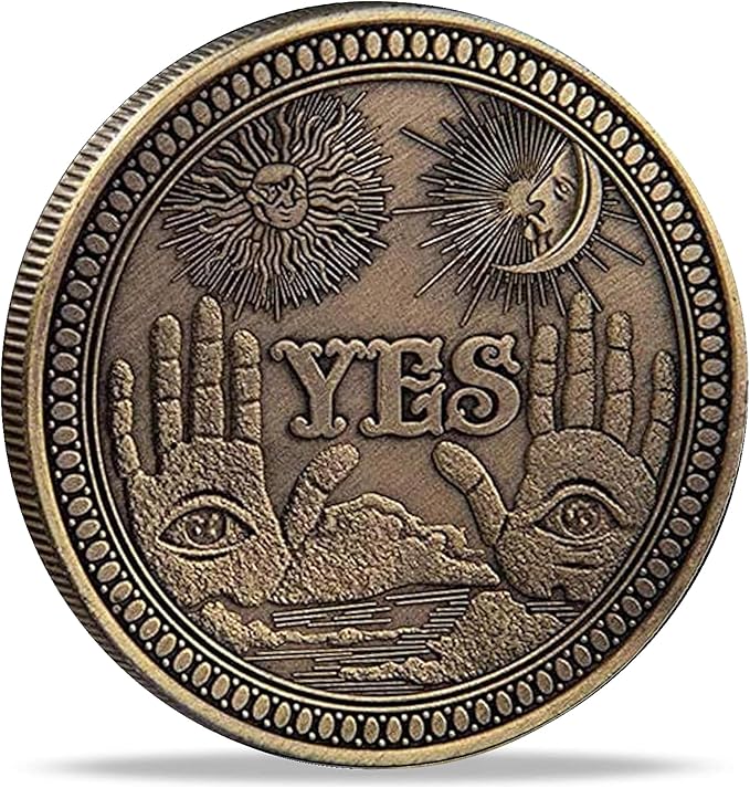 Yes No Challenge Coin Decision Maker Divination Coin(Bronze)